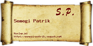 Semegi Patrik névjegykártya