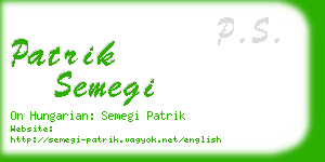 patrik semegi business card